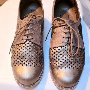 Metalic Leather Stylish Comfort Oxford Shoe - Tomasi Made in Italy - 38.5/8.5